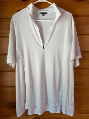 Kerrits White Short Zip Performance Polo